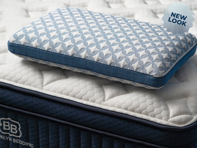 Brooklyn Bedding Luxury Cooling Memory Foam Pillow (Queen, Low Profile) studio product photo